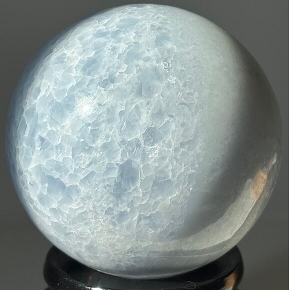 Large Blue Calcite Sphere – Over 3 lbs of Tranquil Beauty - Picture 9 of 11